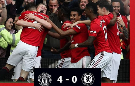 Hasil Pertandingan Manchester United vs Chelsea: Skor 4-0